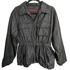 Kenneth Cole Reaction Womens Small Black Windbreaker Nylon Full Zip Lightweight